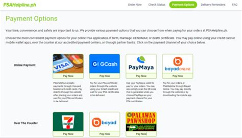 psa serbilis payment|PSA Online Delivery Payment Options .